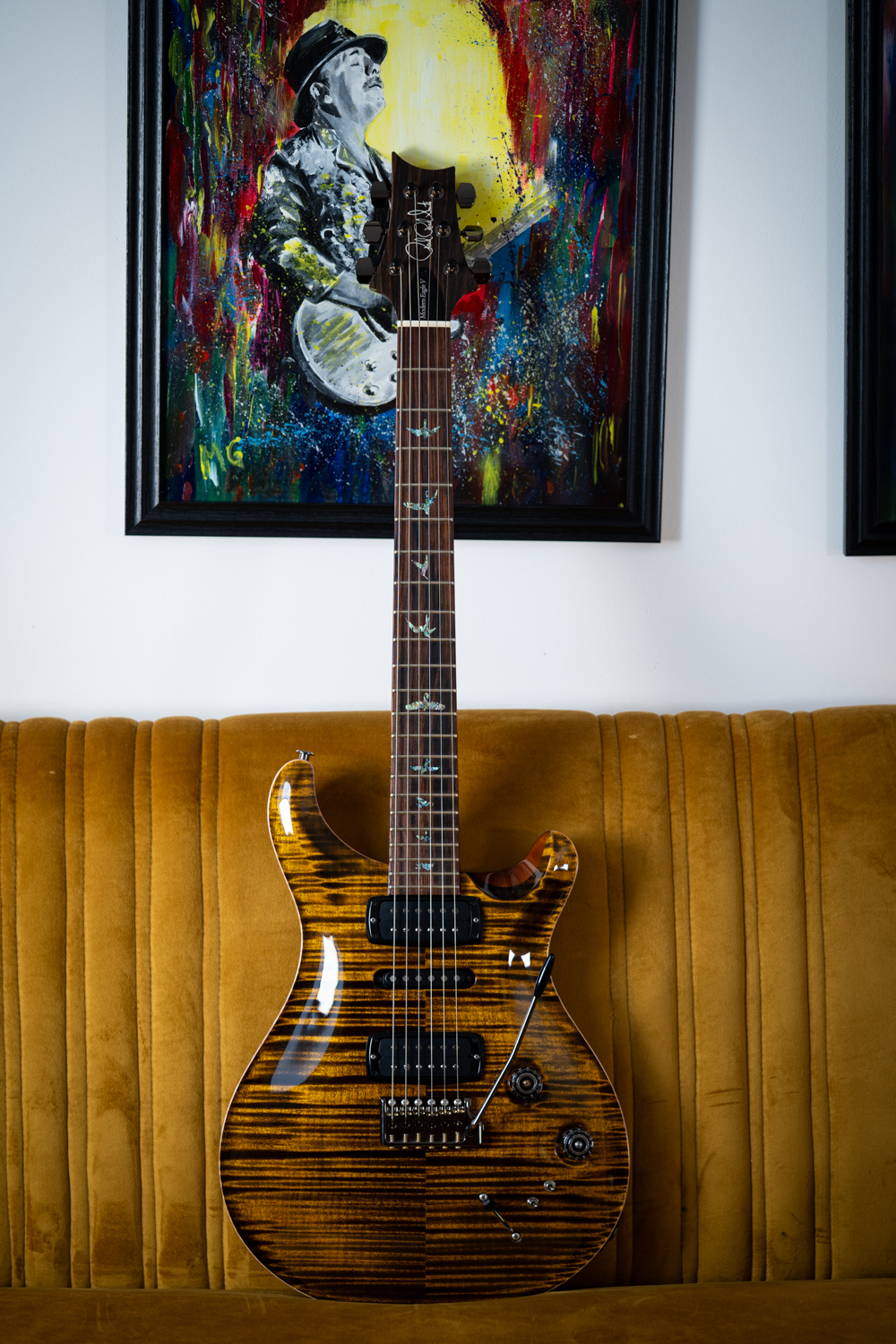 2023 PRS Modern Eagle V Wood Library - Yellow Tiger