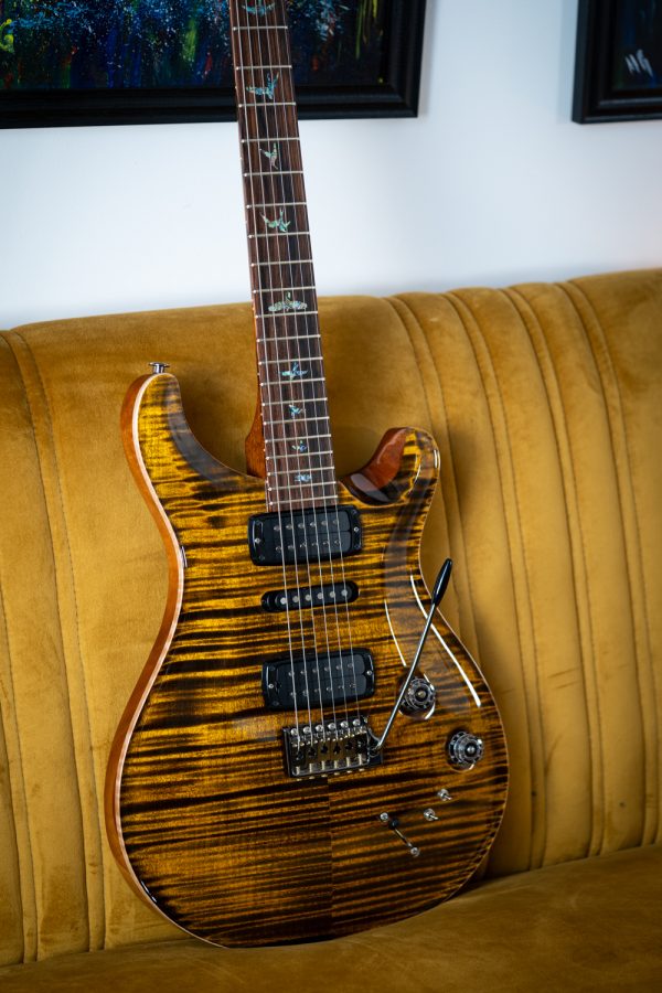 2023 PRS Modern Eagle V Wood Library - Yellow Tiger