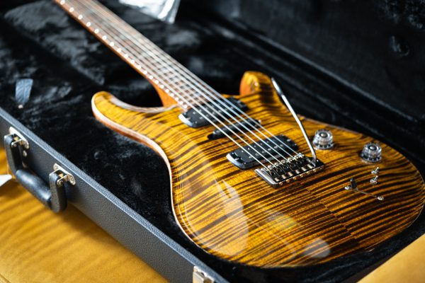 2023 PRS Modern Eagle V Wood Library - Yellow Tiger